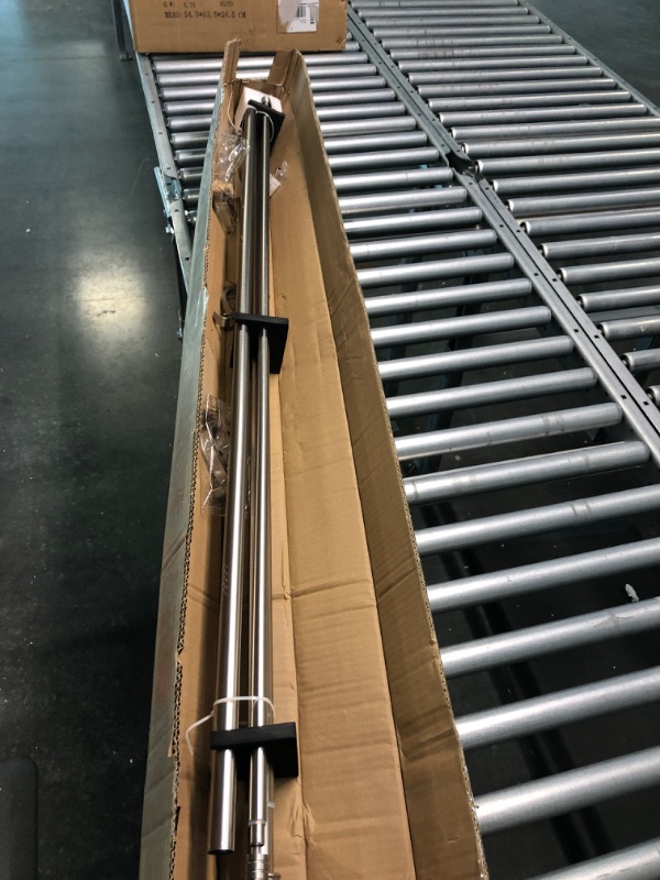 Photo 1 of Double Curtain Rod 72-144", Adjustable Double Drapery Rod with Round & Barrel Finials, Brushed Nickel Classic Window Treatment Curtain Rod, 1-Inch Front and 5/8 Inch Back Decorative Window Curtain Rod Brushed Nickel 72-144"