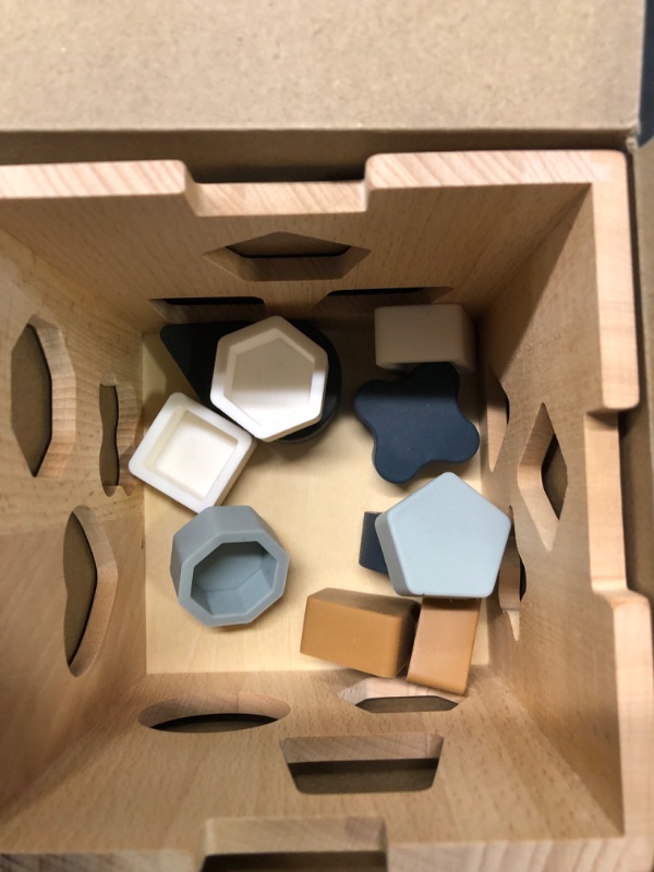Photo 1 of bopoobo Wooden Activity Cube Center Toys with Bead Maze Shape Sorter for 1-3 Montessori Toys for Toddlers Educational Wooden Developmental Learning Toys for Kids