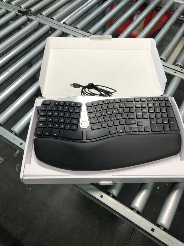 Photo 2 of Nulea Ergonomic Keyboard, Wired Split Keyboard with Pillowed Wrist and Palm Support, Featuring Dual USB Ports, Natural Typing Keyboard for Carpal Tunnel, Compatible with Windows/Mac