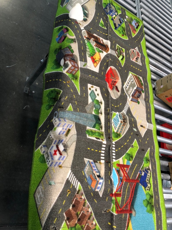 Photo 1 of Kids Carpet Playmat City Life 3D Playroom Rug | 30 x 60 Inch Extra Large Toddler Activity Mat for Race Cars & Toys | Playroom Rug Makes a Fun Educational Gift Idea for Boys & Girls