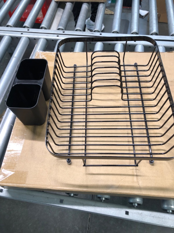 Photo 2 of 1Easylife Dish Drying Rack with Anti Rust Frame, Small Dish Drainer Rack for Kitchen Counter, Sink Dish Rack on Counter with Utensil Holder and Non-Slip Rubber Feet Rustproof for Organizer Storage