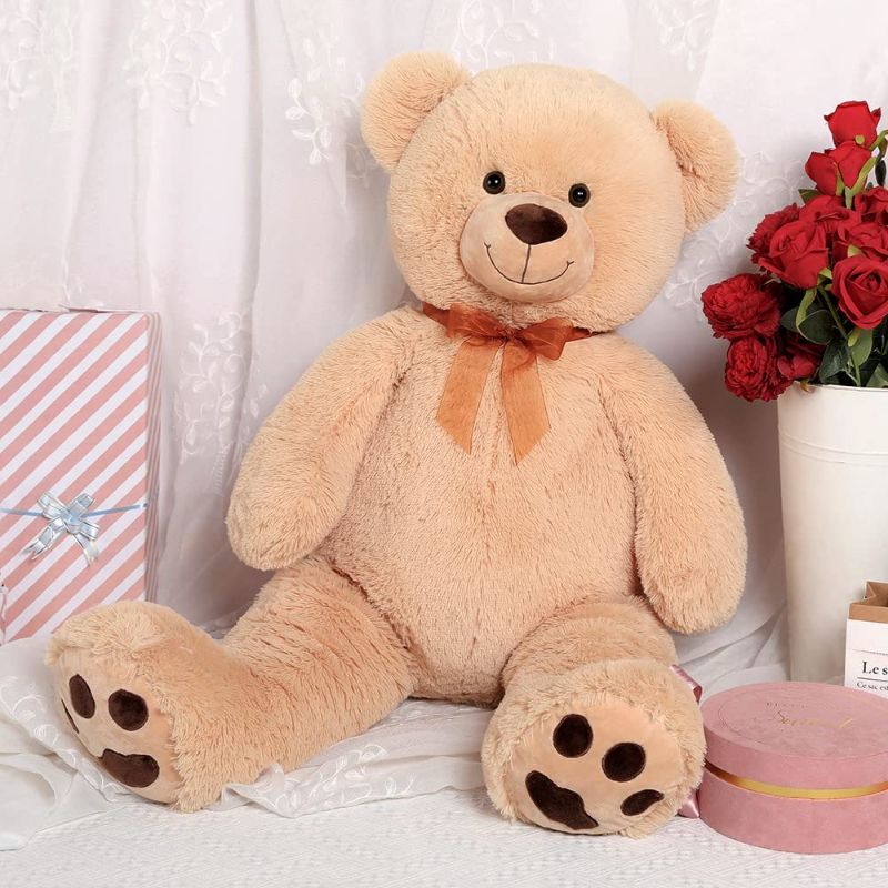 Photo 1 of Tezituor Big Teddy Bear Stuffed Animals, 40 Inch Soft Giant Teddy Bear Plush Toy, 3ft Stuffed Bear for Girlfriend Kids, Brown