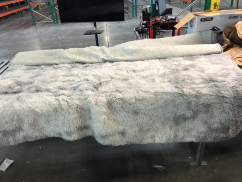 Photo 1 of Floralux Ultra Soft Indoor Modern Shag Area Rugs Fluffy Living Room Carpets for Children Bedroom Home Decor Nursery shag Rug
 (8x10 Ft, Tie-Dyed Light Gray)