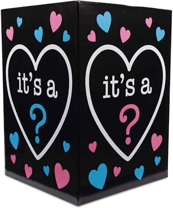 Photo 1 of Big Gender Reveal Box for Balloons (Holds 8 Balloons) boy or girl gender reveal party supplies