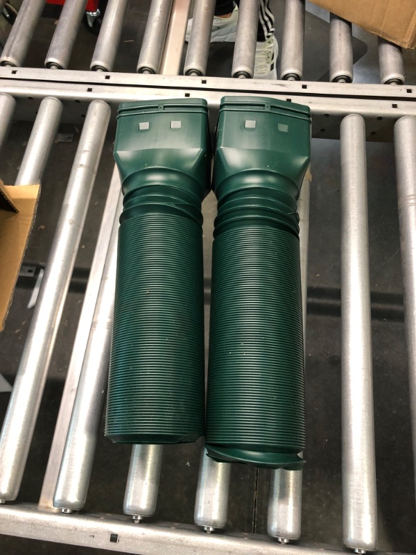 Photo 1 of YUEARN Gutter Downspout Extensions, Rainwater Drainage Pipe Connector, Down Spout Extender, Gutter Connector Rainwater Drainage Downspout Flexible Rain Drain Extender from 21 to 58 Inches, 2 Pack Green