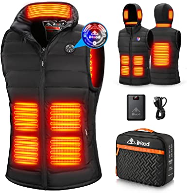 Photo 1 of iHood Women's Heated Vest with Battery Pack, Heated vest women with Retractable Heated Hood Washable Heated jackets for women  (Medium)