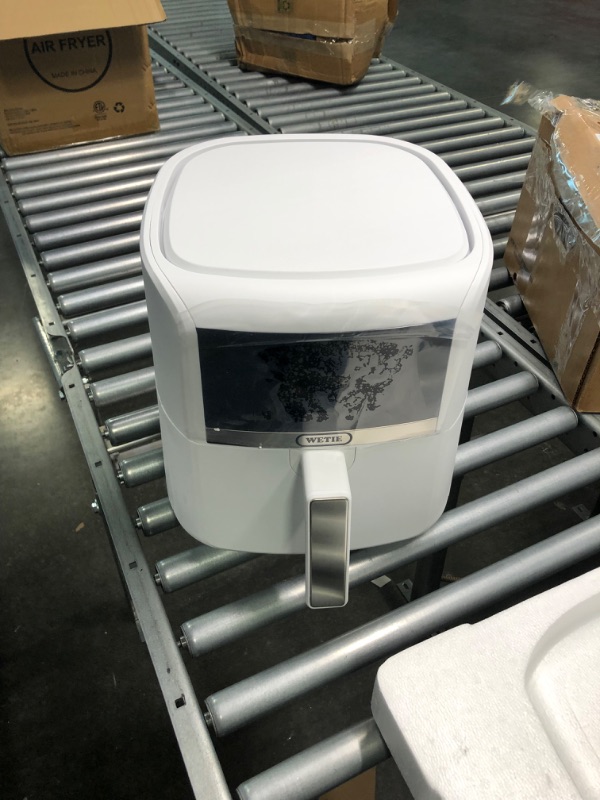 Photo 1 of Air Fryer White, WETIE 7.5 Quart Air Fryer Oven Oilless Cooker, 1700W Hot Air Fryers with Digital LED Touch Screen, 10 Preset Cookings, Non-stick Basket, Suitable for Large Families, Recipe Included, White 7.5QT