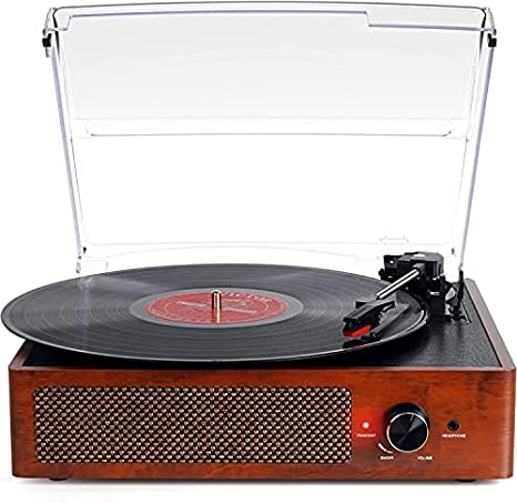 Photo 1 of Vinyl Record Player Bluetooth Turntable with 2 Built-in Speakers 3-Speed Vintage LP Player, Support Bluetooth in RCA Out Aux in Headphone Jack