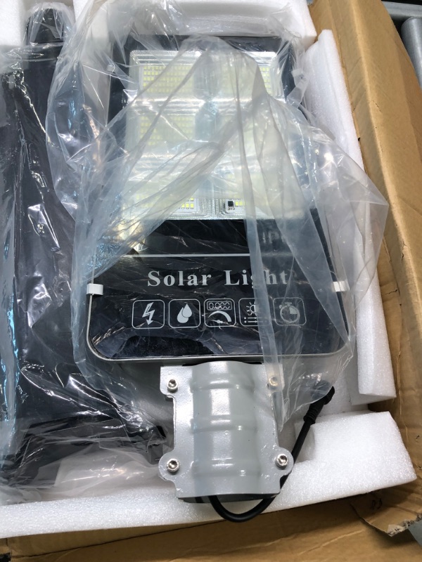 Photo 3 of A-ZONE 300W Solar Street Lights Outdoor Waterproof, 6500K 30000LM Outdoor LED Street Light Dusk to Dawn, LED Wide Angle Lamp with Motion Sensor and Remote Control, for Parking Lot, Yard, etc.