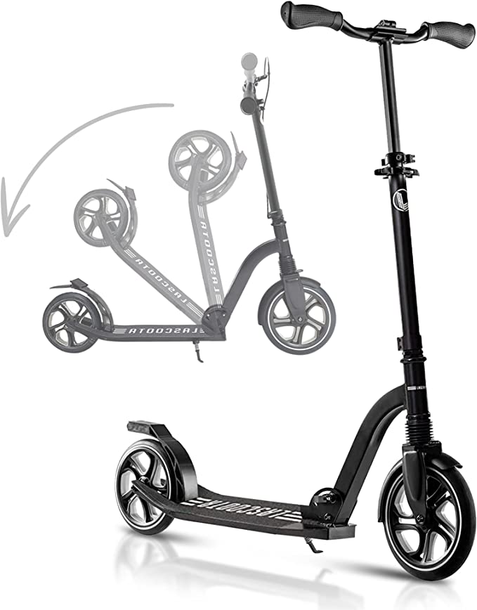 Photo 1 of LaScoota Professional Scooter for Ages 6+, Teens & Adults - Lightweight & Big Sturdy Wheels for Kids, Teen & Adults. Adjustable Handlebar, Foldable Kick Scooter for Indoor & Outdoor, Great Gift & Toy