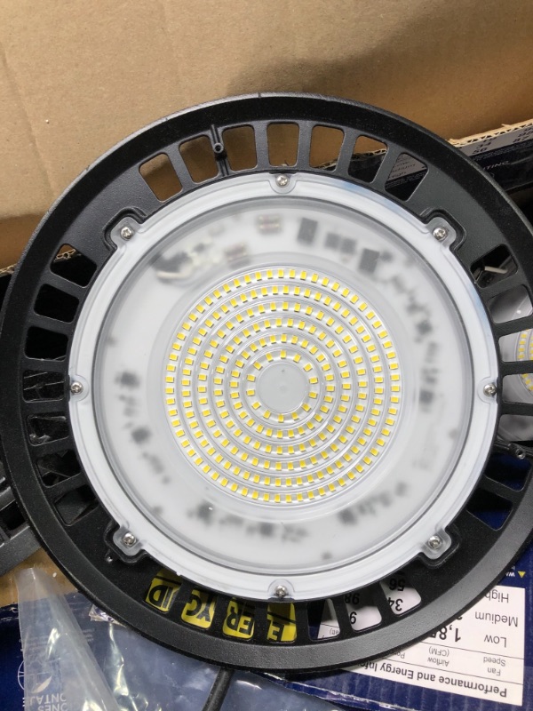 Photo 3 of CINOTON 150W UFO LED High Bay Lights with Self-wiring, 22500LM[600W HID/HPS Equiv.] IP65 Waterproof Commercial Bay Lighting for Workshop Barn Stadium Gyms Factory 5000K-Daylight 277V ETL Listed 8 Pack 150W/277V - 8 Pack Daylight White 5000K with Self Wiri