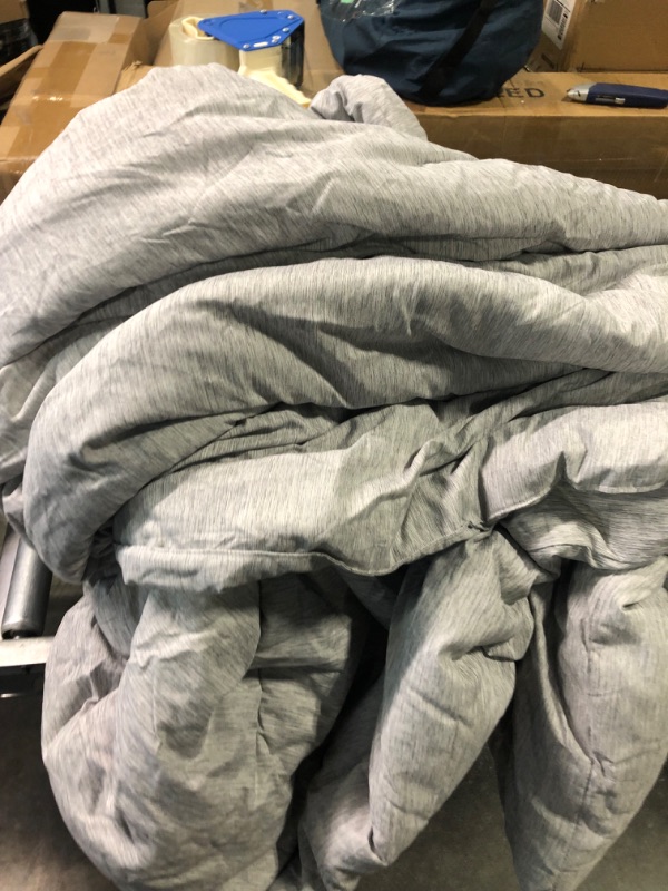 Photo 3 of BEDSURE Queen Comforter Set Grey - Bedding Comforter Set, All Season Cationic Dyeing Bedding Set 2 Pillow Shams (Queen/Full, 88x88 inches, 3 Pieces) Grey Queen