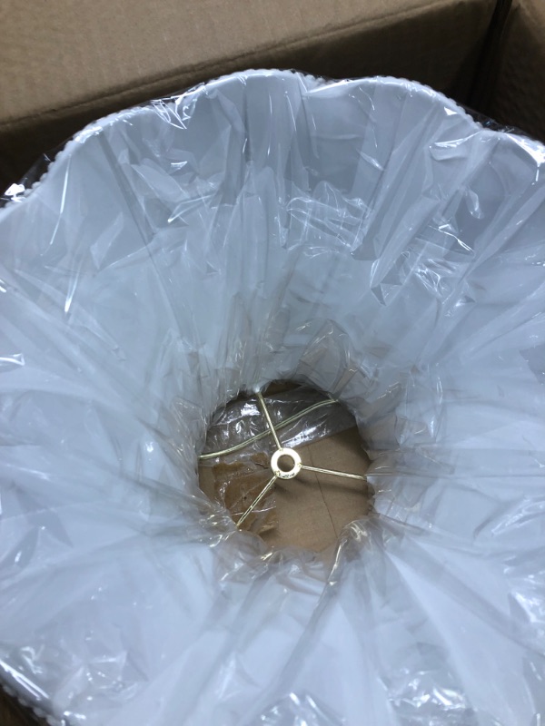 Photo 1 of Bell Lamp Shade, Saangseon White Lampshade Replacement 6'' Top x 11.5'' Bottom x 9.5'' Slant Height x 9'' Vertical Height, Brass Spider 6'' x 11.5'' x 9.5''