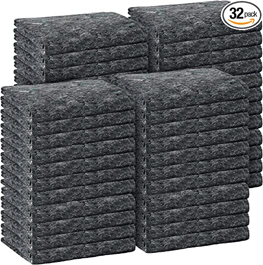 Photo 1 of 32 Pieces Textile Moving Blankets Bulk 54 x 72 Inch Furniture Blanket High Tensile Strength Moving Pads Shipping Packing Blanket for Moving Furniture Floors Moves and Storage Equipment (Grey)