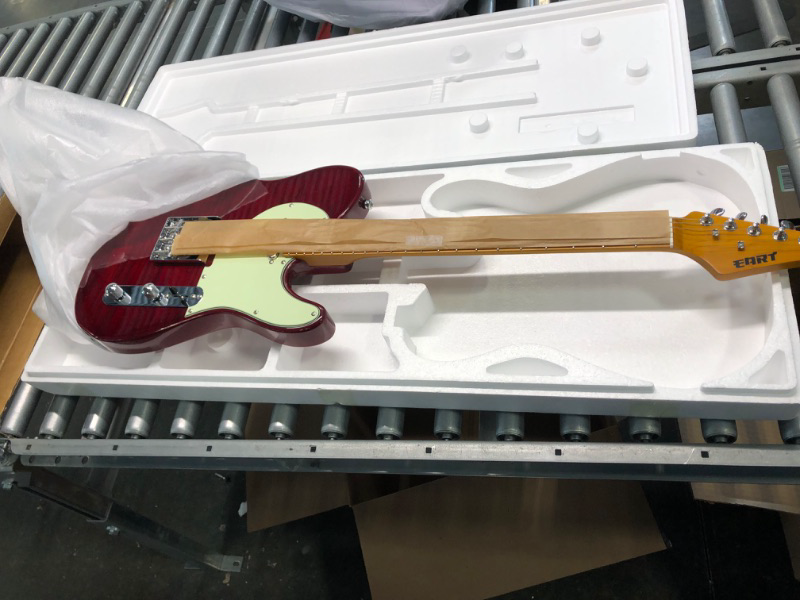 Photo 2 of EART NK-C1 Classic Electric Guitar Maple Fingerboard,Stainless Steel Frets,Flame Maple Veneer-Wine red Wine red-us