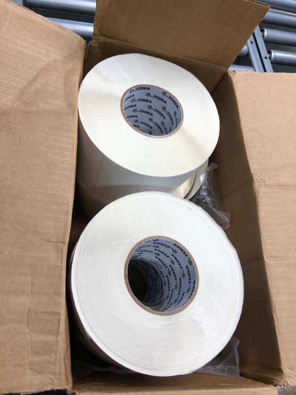 Photo 2 of Zebra 4 x 2 in Direct Thermal Paper Labels Z-Perform 2000D Permanent Adhesive Shipping Labels 3 in Core 4 rolls 10031654SP