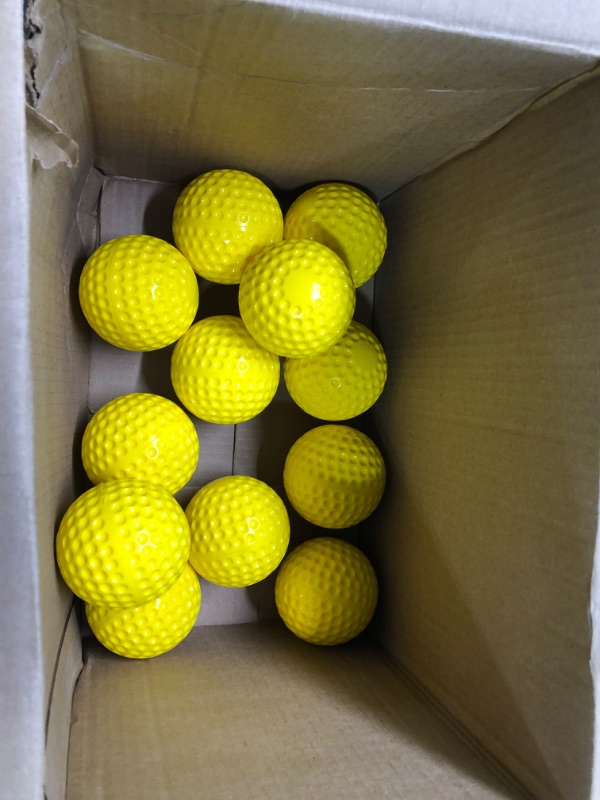 Photo 2 of Baisidiwei Baseballs 12 Pack Yellow Dimpled Baseballs, 9-Inch Pitching Machine Baseballs for Hand-Eye Coordination, Hitting and Fielding Practice