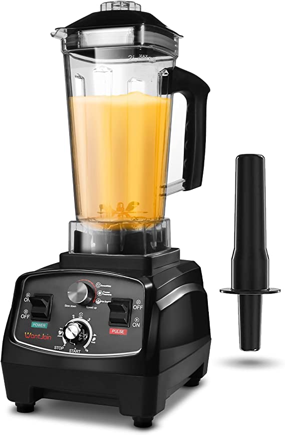 Photo 1 of WantJoin Professional Blender, Countertop Blender ,Blender for kitchen Max 1800W High Power Home and Commercial Blender with Timer, Smoothie Maker 2200ml for Crushing Ice, Frozen Dessert, Soup,fish