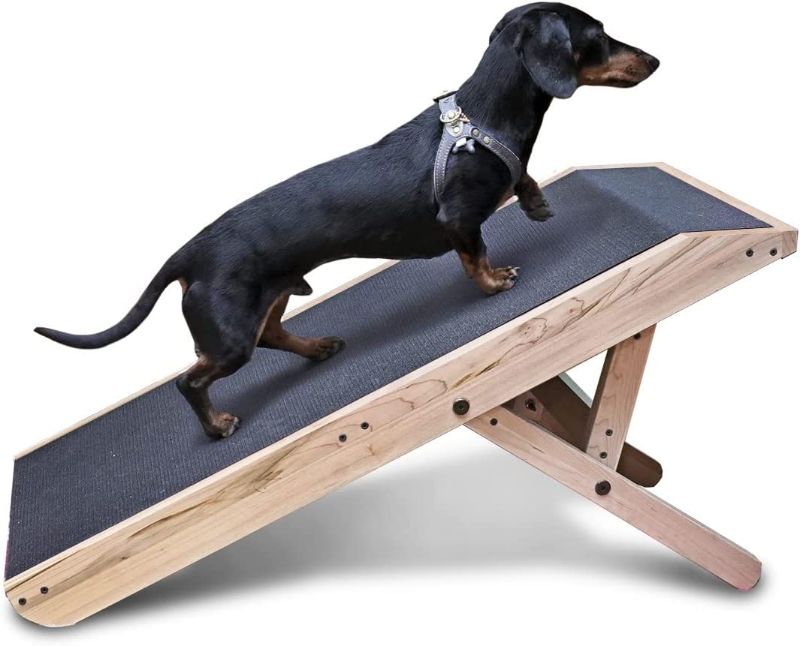 Photo 1 of DoggoRamps Dog Ramp for Couch, Solid Maple Hardwood - Adjustable Dog Ramp with Platform Top & Anti-Slip Surface - for Small Dogs up to 150lbs - Made in North America
