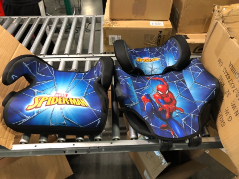 Photo 5 of KidsEmbrace Marvel Spider-Man High Back Booster Car Seat, Spider-Man Blue Web