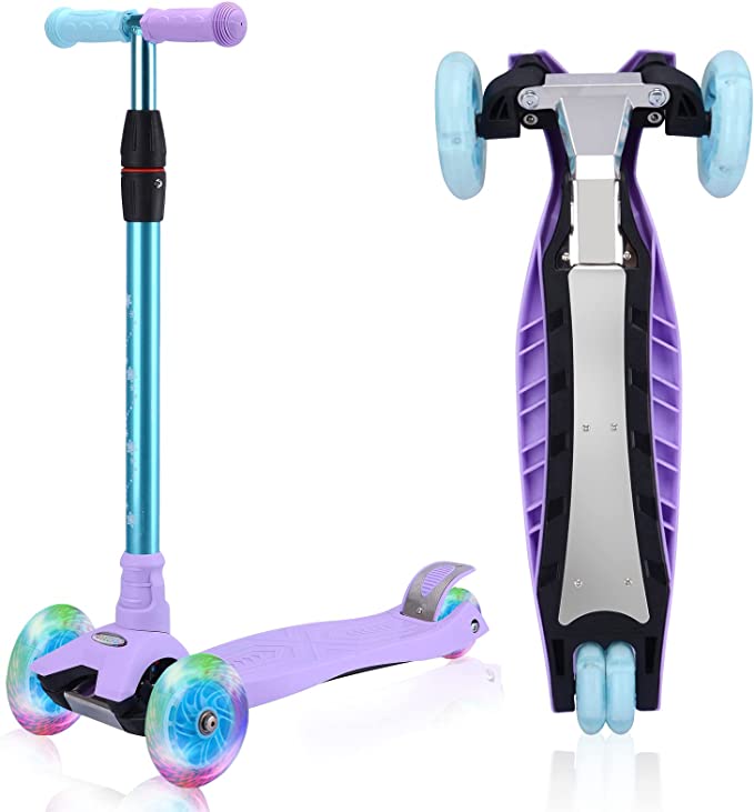 Photo 1 of Kick Scooter Kids Scooter 3 Wheel Scooter, 4 Height Adjustable Pu Wheels Extra Wide Deck Best Gifts for Kids, Boys Girls