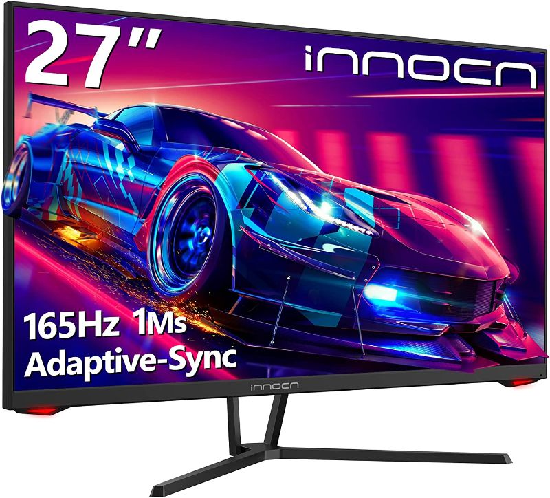 Photo 1 of INNOCN 27G1G 27" Gaming Monitor 165Hz / 144Hz / 120Hz 1920 x 1080P FHD 1ms Fast IPS G-Sync Compatible HDMI DisplayPort 99% sRGB LED Computer PC Gaming Monitor, Eye Care, VESA Mountable, Black
--- Missing Power Cord --- 