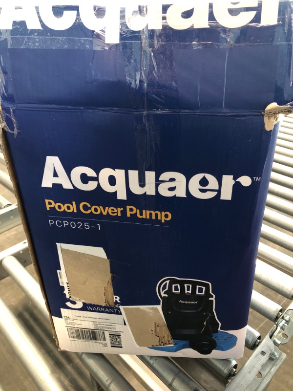 Photo 2 of Acquaer 1/4 HP Automatic Swimming Pool Cover Pump, 115 V Submersible Pump with 3/4” Check Valve Adapter & 25ft Power Cord, 2250 GPH Water Removal for Pool, Hot Tubs, Rooftops, Water Beds and more