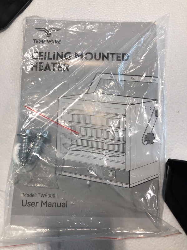 Photo 2 of TEMPWARE Electric Garage Heater, 5000-Watt Ceiling Mount Shop Heater with 3 Heat Levels, 240-Volt Hardwired Fan-Forced Industrial Heater, Ideal for Workshop