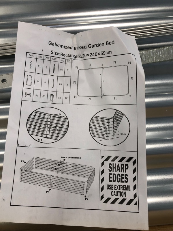 Photo 3 of Land Guard 8×4×2 ft Galvanized Raised Garden Bed Kit, Galvanized Planter Raised Garden Boxes Outdoor, Large Metal Raised Garden Beds for Vegetables…… 8×4×2ft 1-silver