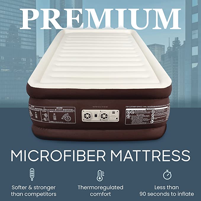 Photo 2 of Englander Air Mattress w/Built in Pump - Luxury Double High Inflatable Bed for Home