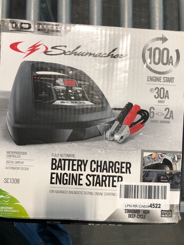 Photo 2 of Schumacher SC1308 2/12/30/100A 6V/12V Battery Charger and Engine Starter , Black
NOT TESTED