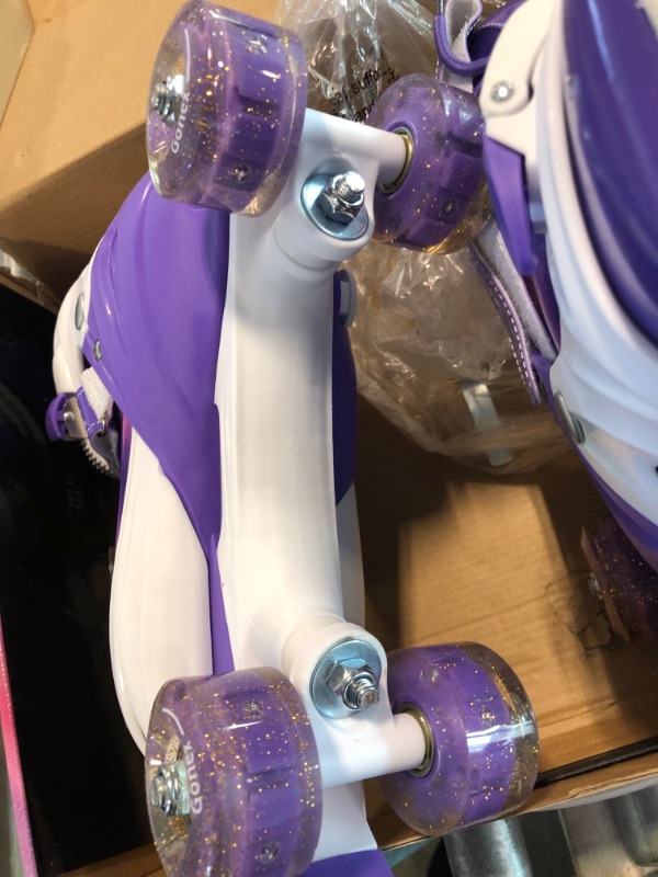 Photo 1 of Gonex Roller Skates for Girls Kids Boys Women with Light up Wheels and Adjustable Sizes for Indoor Outdoor A-Purple L-Youth (4Y-7Y/ 9.4Inch-10.4Inch)