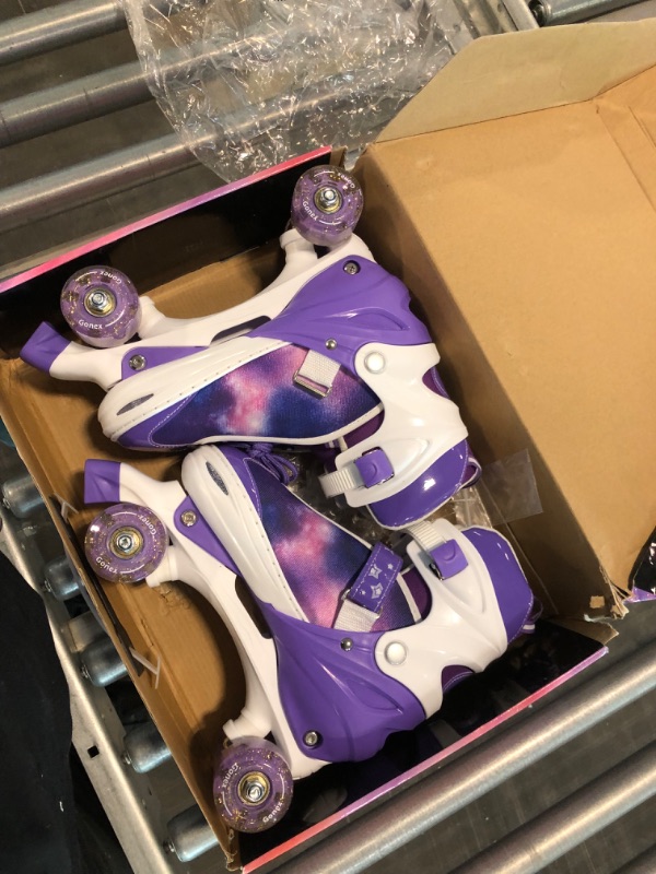 Photo 1 of Gonex Roller Skates for Girls Kids Boys Women with Light up Wheels and Adjustable Sizes for Indoor Outdoor A-Purple L-Youth (4Y-7Y/ 9.4Inch-10.4Inch)