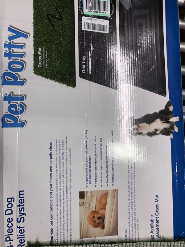 Photo 2 of LOOBANI Dog Indoor Potty Systems, Dog Grass Pad with Tray for Puppy Training, with 2 Packs Replacement Grass Pee Pad, Dog Turf Potty for Outdoor or Apartment 20 x 30