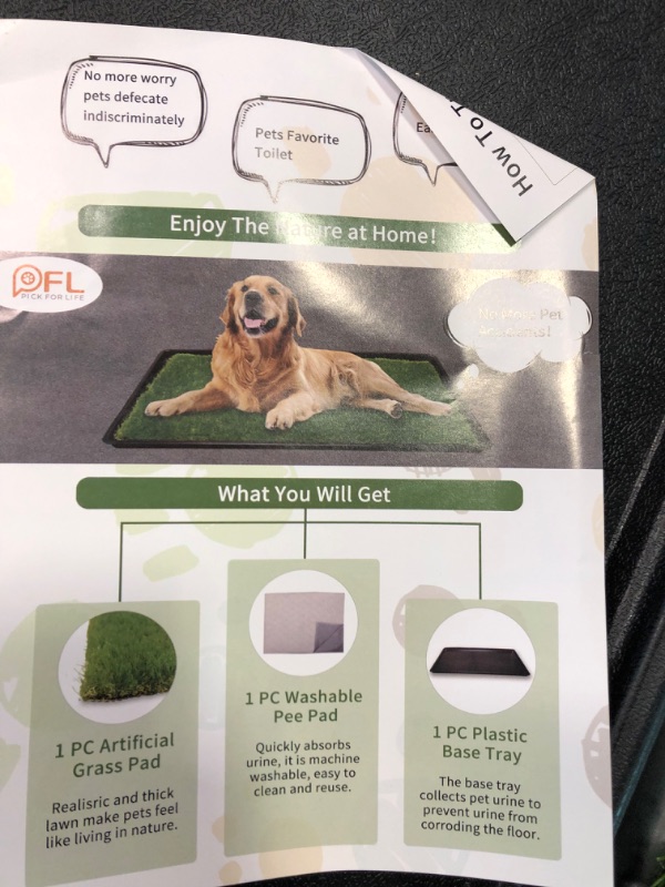 Photo 2 of Dog Grass Large Patch Potty, Artificial Dog Grass Bathroom Turf for Pet Training, Washable Puppy Pee Pad, Perfect Indoor/Outdoor Portable Potty Pet Loo Potty system-41"X26.8"