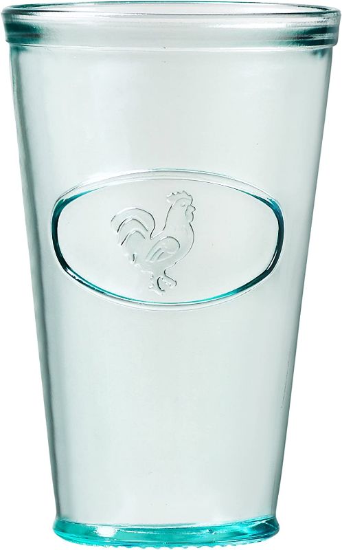 Photo 1 of Amici Home Relief Drinking, Recycled Glassware, Made, , Rooster Italian Hiball Glass, Set of 6, 16 oz each, Medium/16 oz, Clear