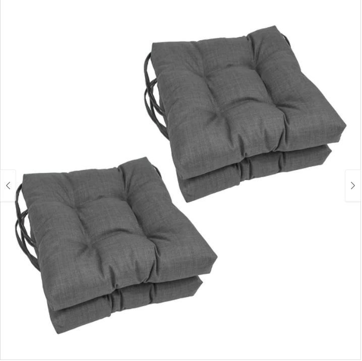 Photo 1 of 16-inch Square Indoor/Outdoor Chair Cushions (Set of 8) - 16 x 16 x 0.85 inc - Cool Grey