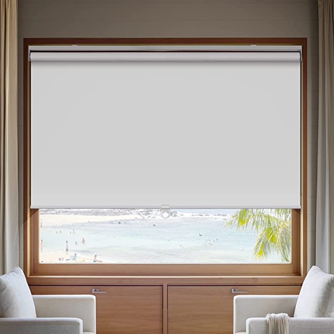 Photo 1 of Blackout Roller Window Shades Window Blinds with Thermal Insulated, UV Protection Room Darkening Blinds Roll Up Blinds for Home Roller Blinds for Windows.White. Size 64.5 inc