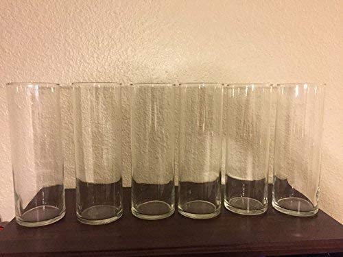 Photo 1 of Libbey Cylinder Vase, 10-Inch, Clear, Set of 6