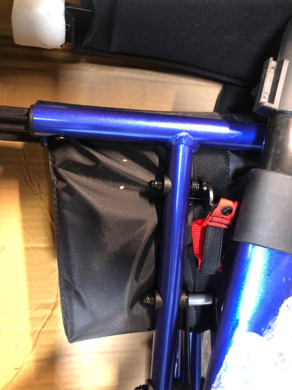 Photo 1 of WALK MATE Rollator Walkers for Taller 5~7ft with Seat Adjustable Widen Backrest -10 Inch Wheels Wire-hidden for Seniors Adults Compact Folding Design Lightweight Mobility Walking Aid, Dark Blue
