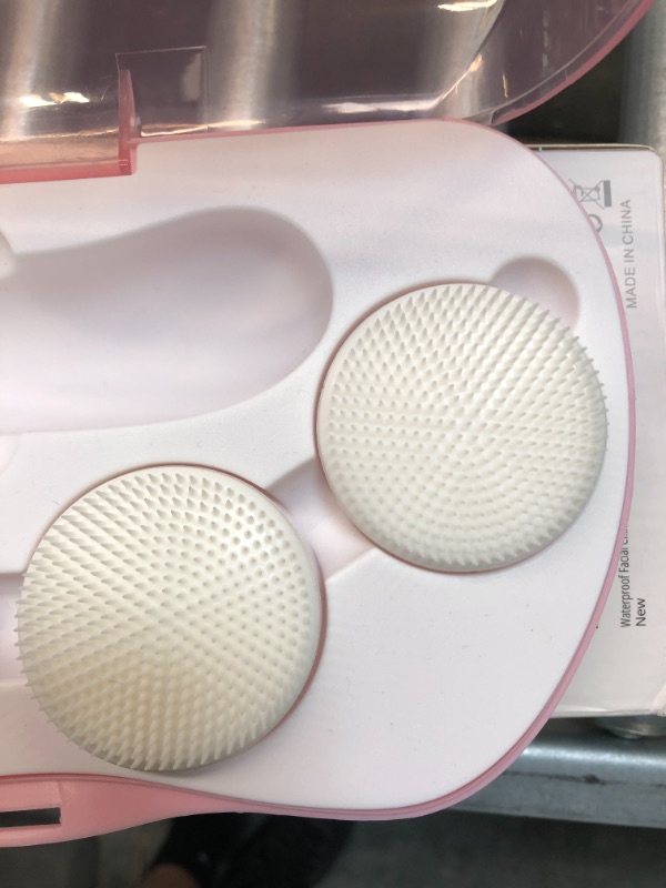 Photo 1 of Waterproof Facial Cleansing Spin Brush Set with 4 Interchangeable Brush Heads - Electric Face Scrubber Cleanser Brush by CLSEVXY - Face brush for Deep Scrubbing, Gentle Exfoliating and Massaging Pink