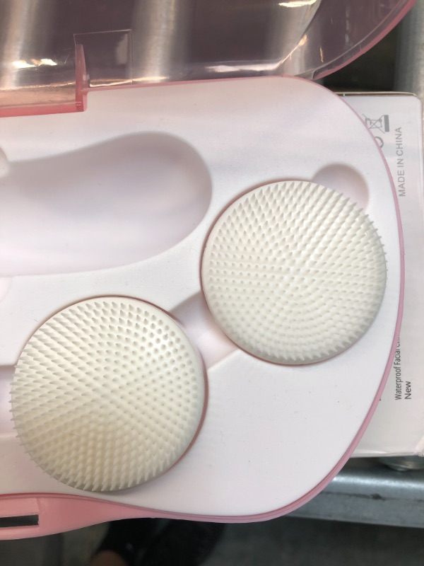 Photo 2 of Waterproof Facial Cleansing Spin Brush Set with 4 Interchangeable Brush Heads - Electric Face Scrubber Cleanser Brush by CLSEVXY - Face brush for Deep Scrubbing, Gentle Exfoliating and Massaging Pink