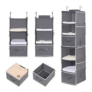 Photo 1 of Amazon Basics 6-Tier Hanging Shelf Closet Storage Organizer with Removable Drawers
