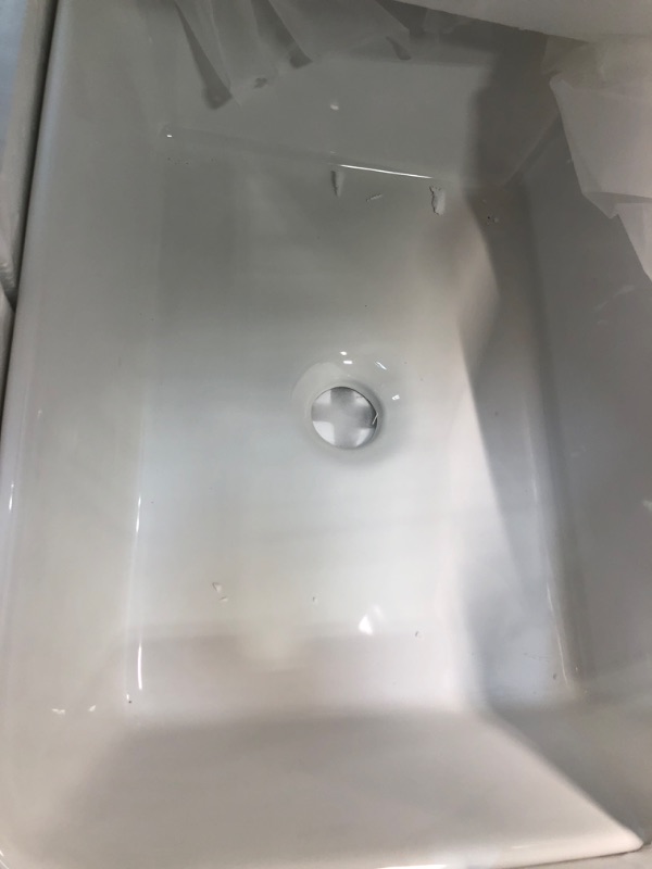 Photo 2 of Couoko 19"x15" Modern Bathroom Sink Rectangular Above Counter White Porcelain Ceramic Vessel Vanity Sink Art Basin 19'' x 15'' White