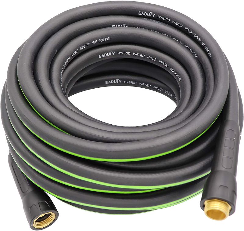 Photo 1 of EADUTY Hybrid Garden Hose 5/8 IN. x 50 FT, Heavy Duty, Lightweight, Flexible with Swivel Grip Handle and Solid Brass Fittings
