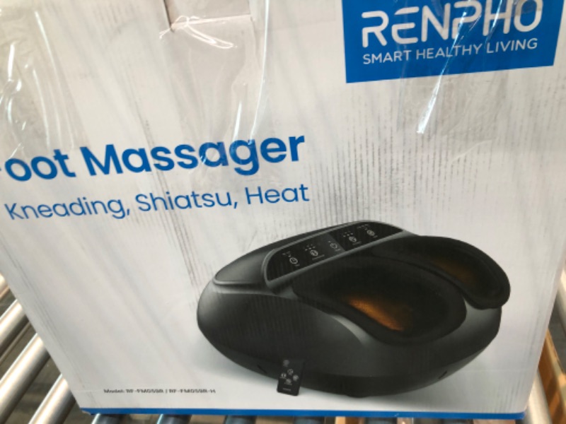 Photo 5 of RENPHO Foot Massager Machine with Heat and Remote, Shiatsu Deep Kneading, Multi-Level Settings, Delivers Relief for Tired Muscles and Plantar Fasciitis, Fits feet up to Men Size 12-Black