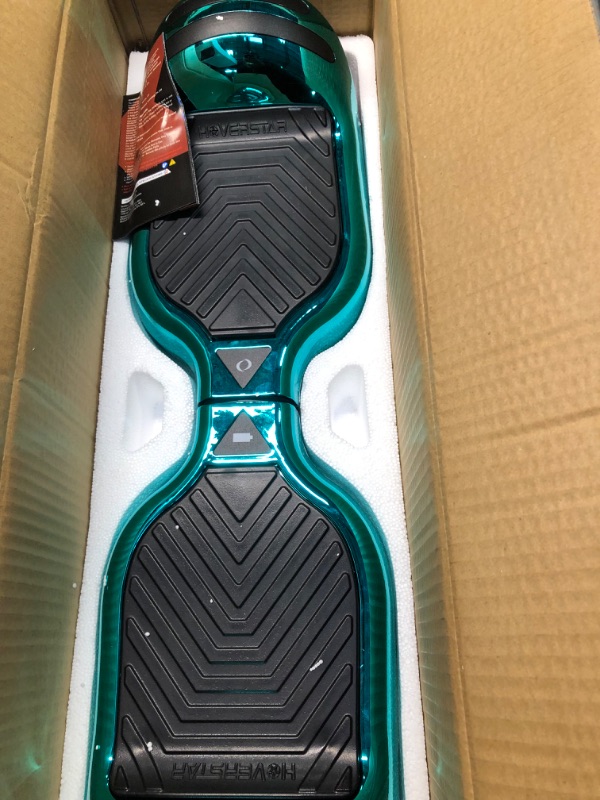 Photo 3 of HOVERSTAR All-New HS2.0 Hoverboard All-Terrain Two-Wheel Self Balancing Flash Wheel Electric Scooter with Wireless Bluetooth Speaker Chrome Turquoise Green