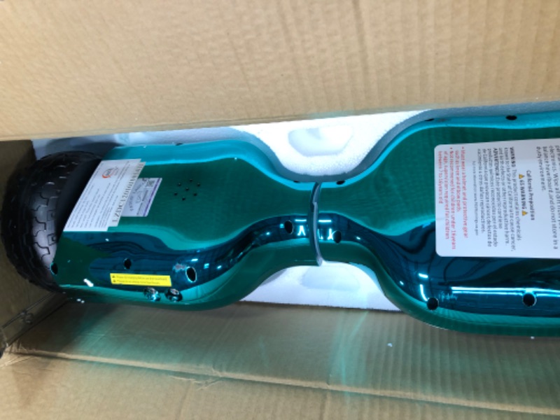 Photo 2 of HOVERSTAR All-New HS2.0 Hoverboard All-Terrain Two-Wheel Self Balancing Flash Wheel Electric Scooter with Wireless Bluetooth Speaker Chrome Turquoise Green