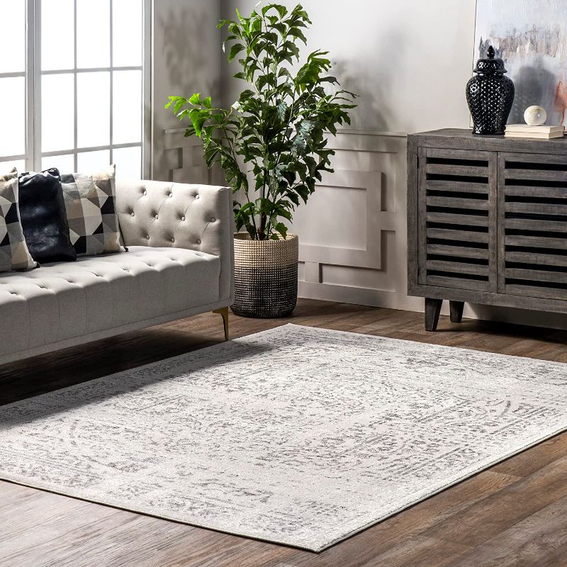 Photo 1 of NuLOOM Traditional Area Rug, 8' 10", Grey, black and white
