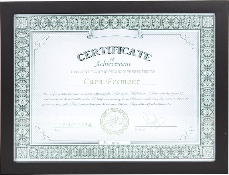 Photo 1 of Gallery Wood Document Frame Set for Customizable Wall Display, 11x4x1, Black, 
